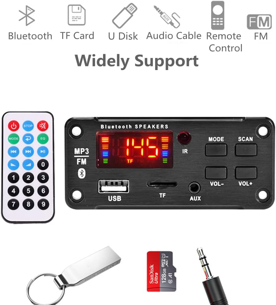 CA-Bluetooth 5.0 Color Screen Lossless Car Stereo Audio MP3 Decoder Board CULT AUDIO