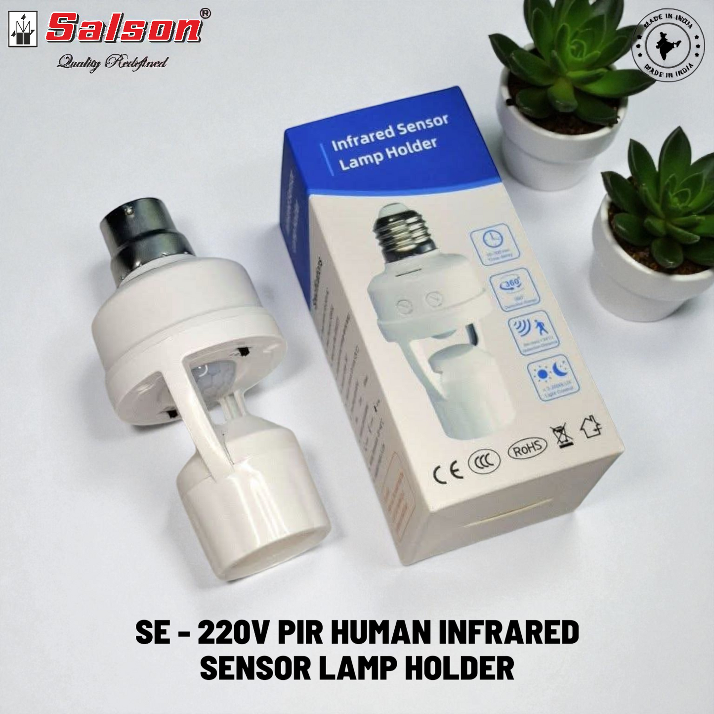 SE - 220V PIR HUMAN INFRARED SENSOR LAMP HOLDER CULT AUDIO