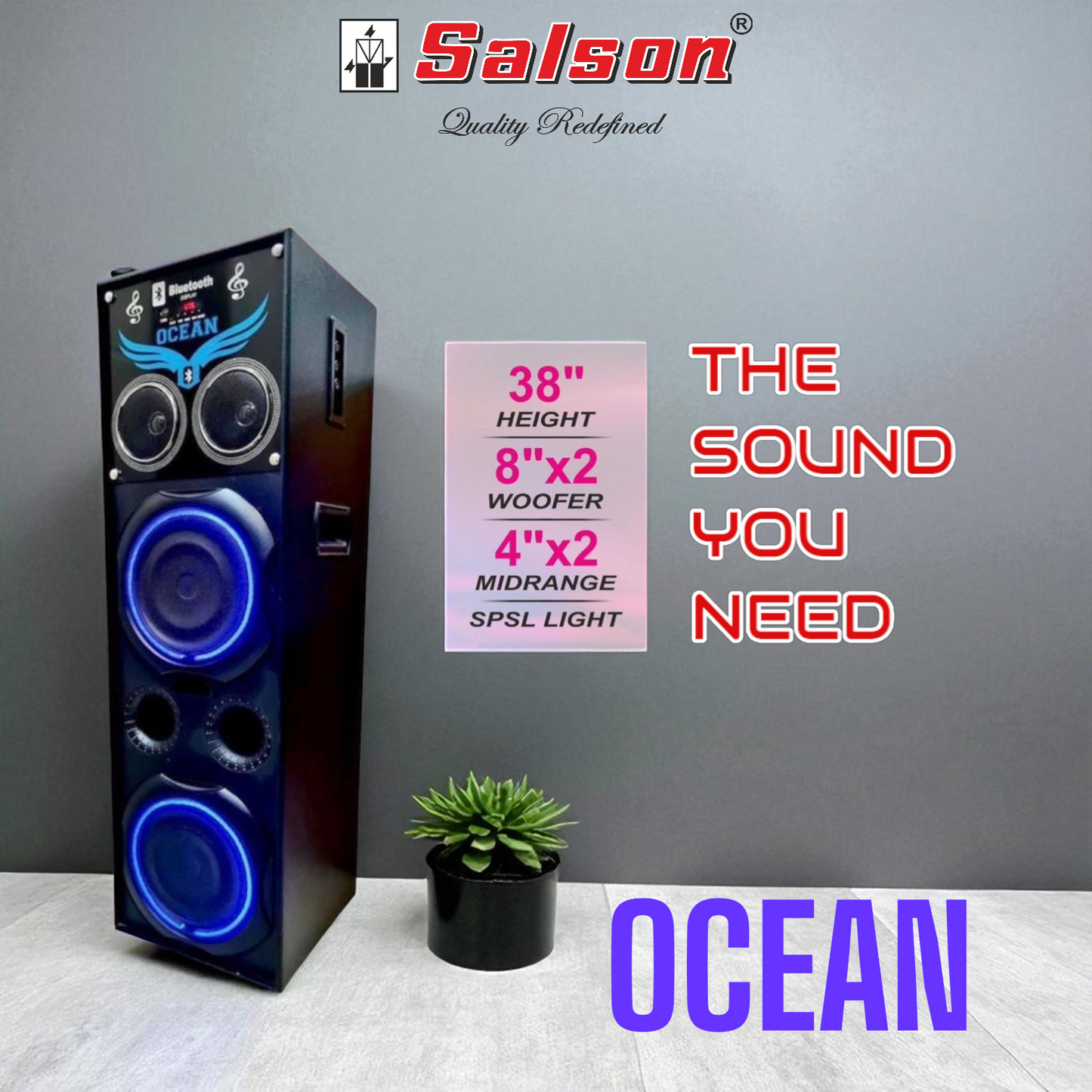 SE - OCEAN 8"*2 WOOFER 4"*2 MIDRANGE SPEAKER TOWER CULT AUDIO