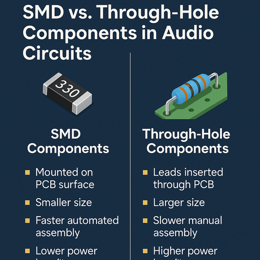 Understanding SMD vs. Through-Hole Components in Audio Circuits.
