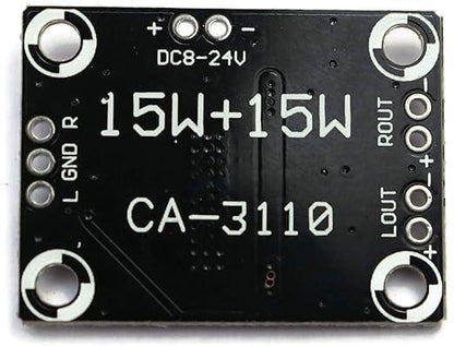 TPA3110 Audio Amplifier Module (DC 8-24V) - Dual Channel 15W + 15W High Power for Speaker - CULT AUDIO