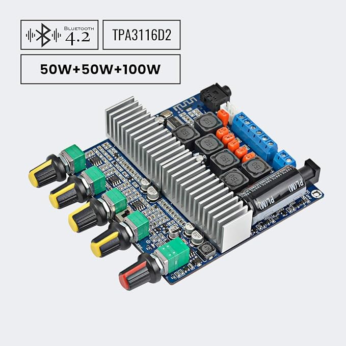 DC12V-24V 2.1 CHANNEL TPA3116 SUBWOOFER AMPLIFIER BOARD HIGH POWER BLUETOOTH AUDIO CULT AUDIO