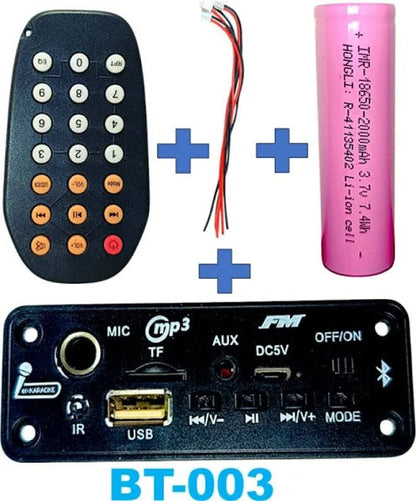 CA-BT MODULE BT003 (WITH MIC and TWO 5 W SPEAKER slot, SD CARD) 1PC 2200mAh BATTERY Electronic Components Electronic Hobby Kit CULT AUDIO