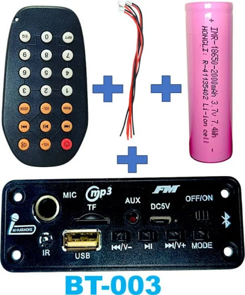 CA-BT MODULE BT003 (WITH MIC and TWO 5 W SPEAKER slot, SD CARD) 1PC 2200mAh BATTERY Electronic Components Electronic Hobby Kit CULT AUDIO