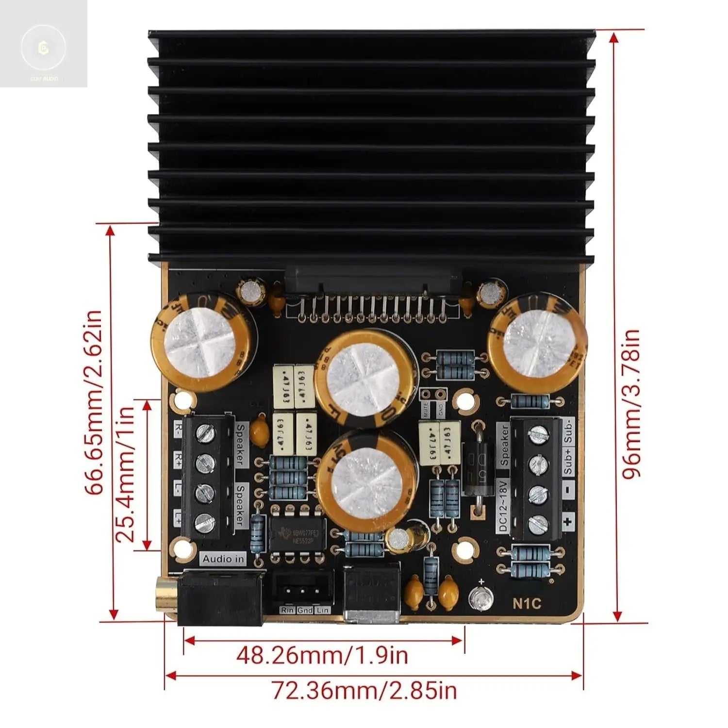 CA Class AB Amplifier, 2.1 Channel 80W+80W Stereo And120W Pure Bass 9-18V 4 Audio Amplifier Board CULT AUDIO