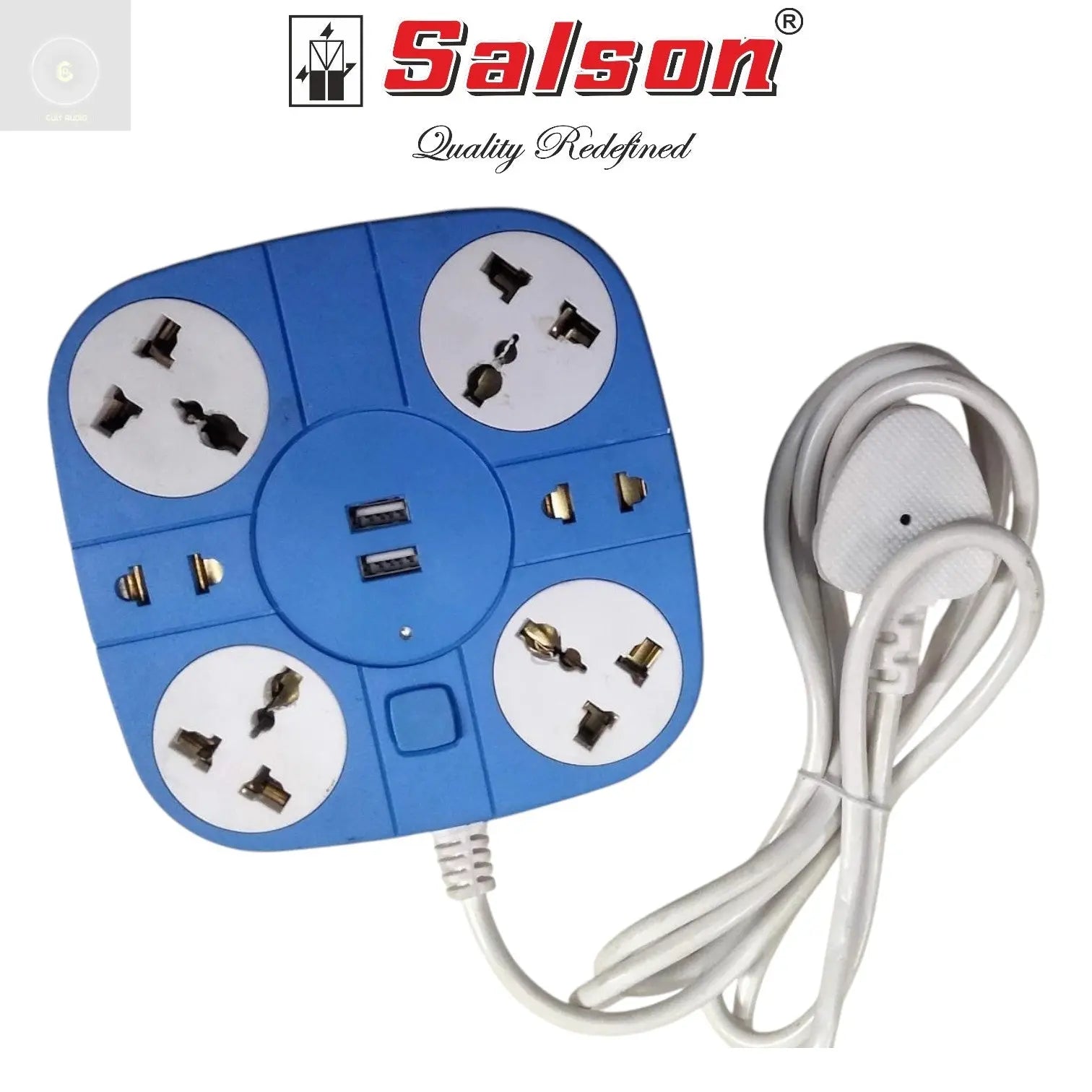 SALSON 6 in 1 EXTENSION CORD WITH USB PORT. CULT AUDIO