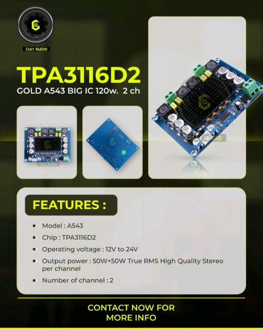 TPA 3116D2 GOLD A543 BIG IC 120W. 2 ch - CULT AUDIO