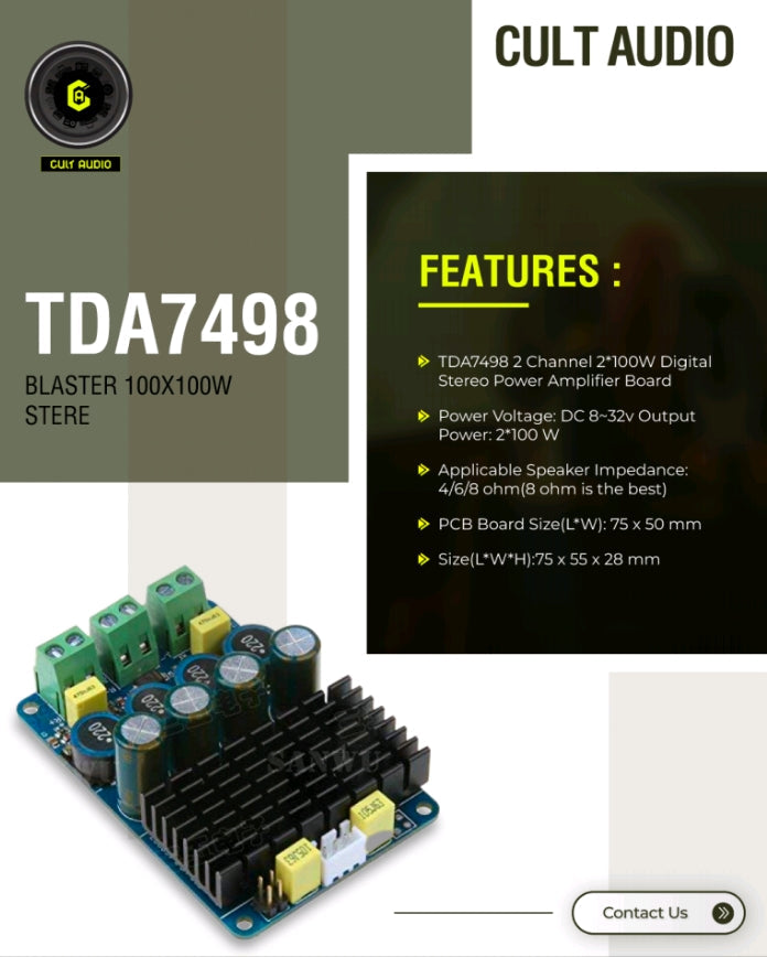 TDA7498 DC 14-34V Amplifier Board of Class D 2X100W Dual Channel Audio Stereo Amplifier Board XH-M510 My Store