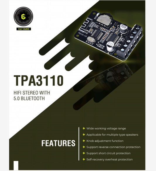 TPA3110 HIFI Stereo With 5.0 Bluetooth AMP Board 12V/24V High Power Digital AMP My Store