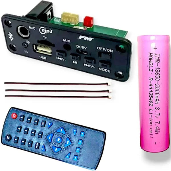 CA-BT MODULE (with MIC slot and Two 5 W SPEAKER OP, SD CARD) 1PC 2200mAh BATTERY Electronic Components Electronic Hobby Kit. CULT AUDIO