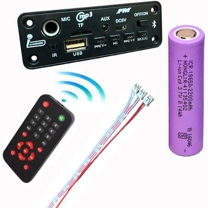 CA-BT MODULE WITH MIC SLOT, TWO 5 WATT SPEAKER, SD CARD,1PCS 2000MH BATTERY FM Transmitter Electronic Hobby Kit CULT AUDIO