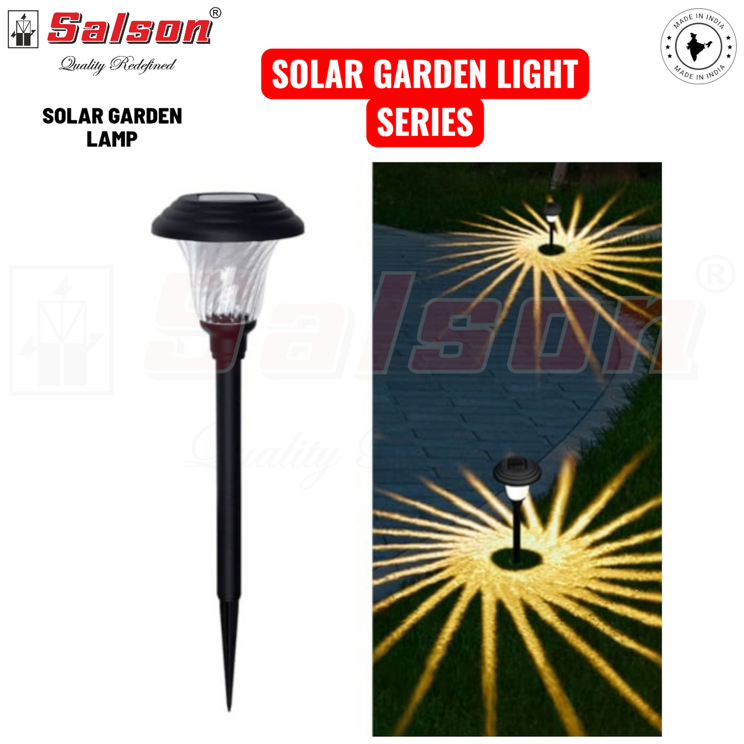 SE - SOLAR POWERED GARDEN SHORT HIGHT LAMP CULT AUDIO