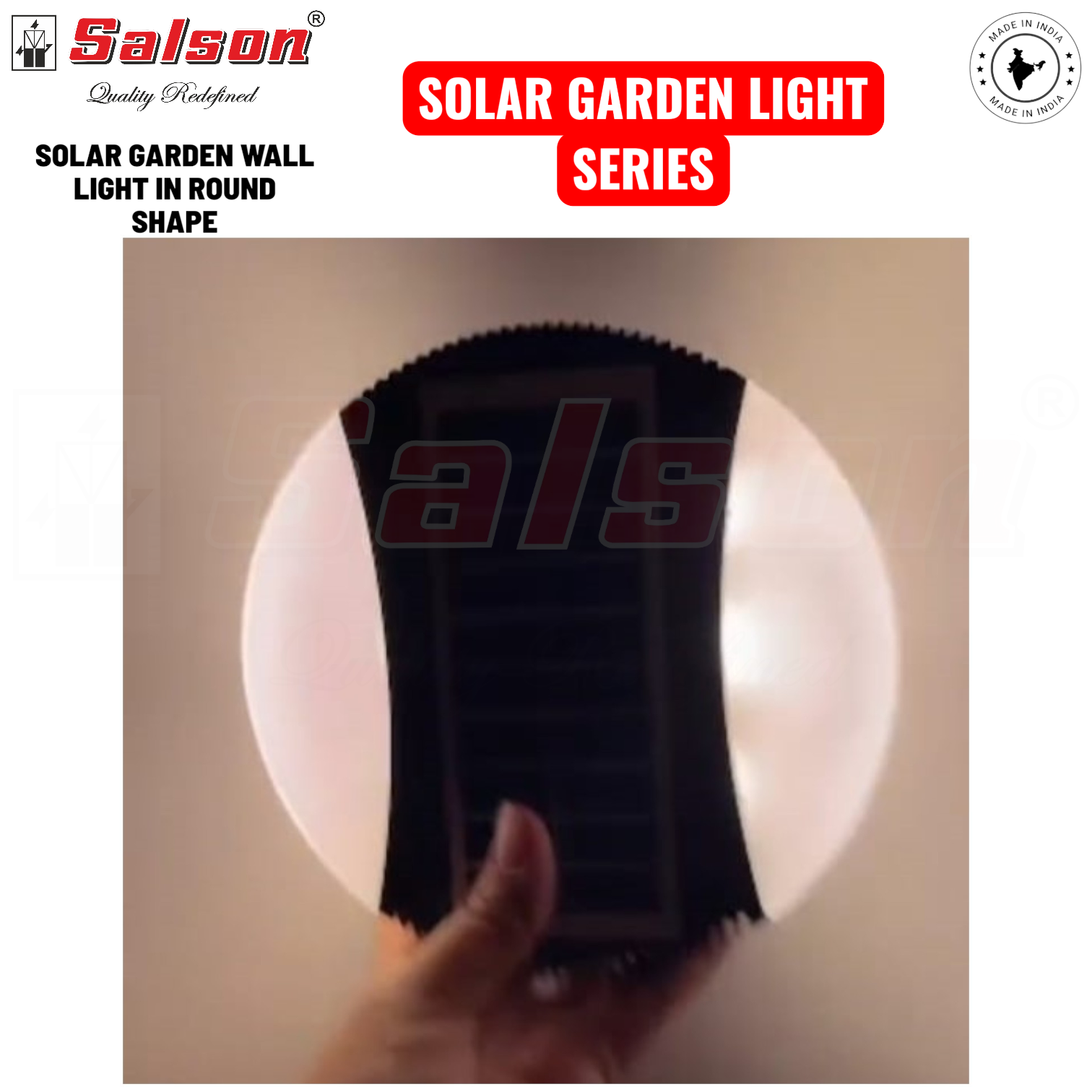 SE - SOLAR POWERED GARDEN WALL LIGHT IN ROUND SHAPE CULT AUDIO